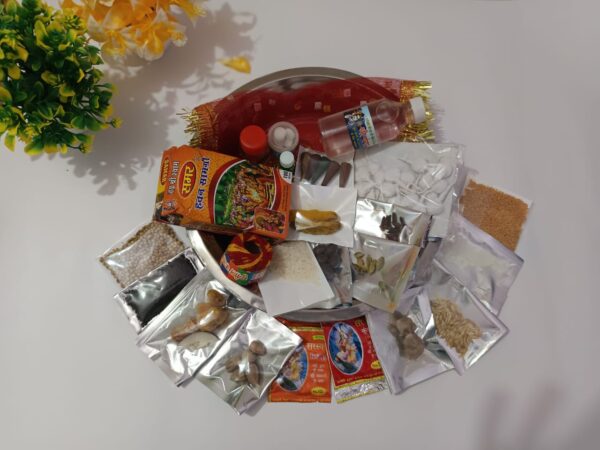 Navratri Durga Pooja Samagri Kit with Thali & Accessories (25 items)