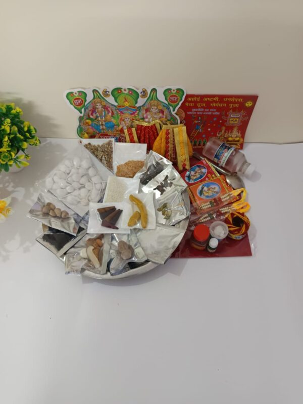 Diwali Ganesh & Laxmi Puja Samagri Thali complete set of 30 items